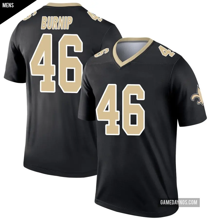 Men's New Orleans Saints ＃46 James Burnip Black Legend Jersey