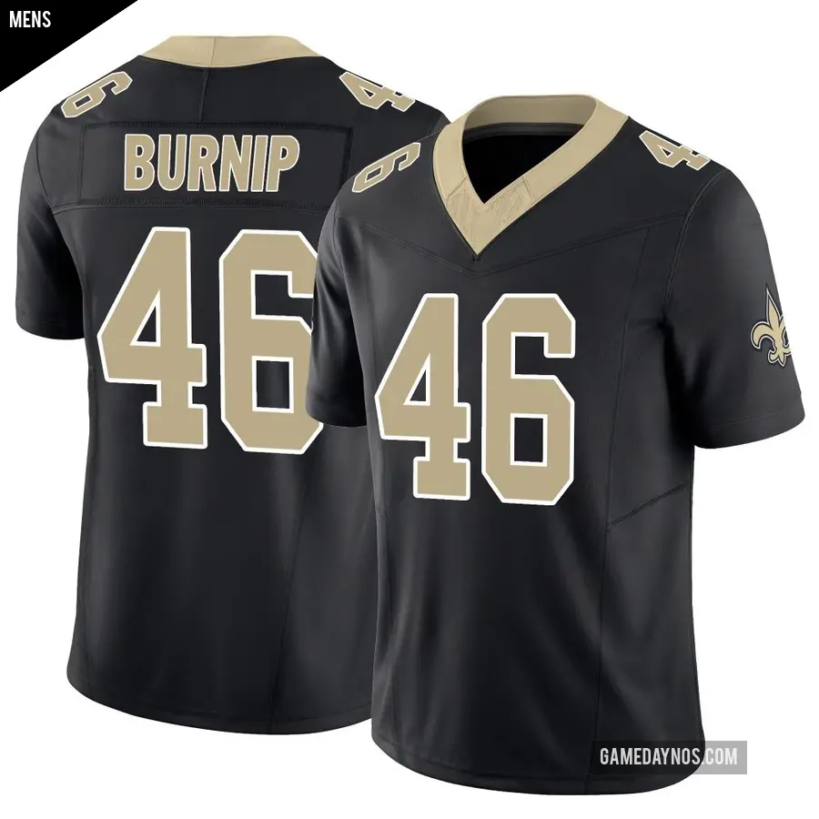 Men's New Orleans Saints ＃46 James Burnip Black Limited Vapor F.U.S.E. Jersey