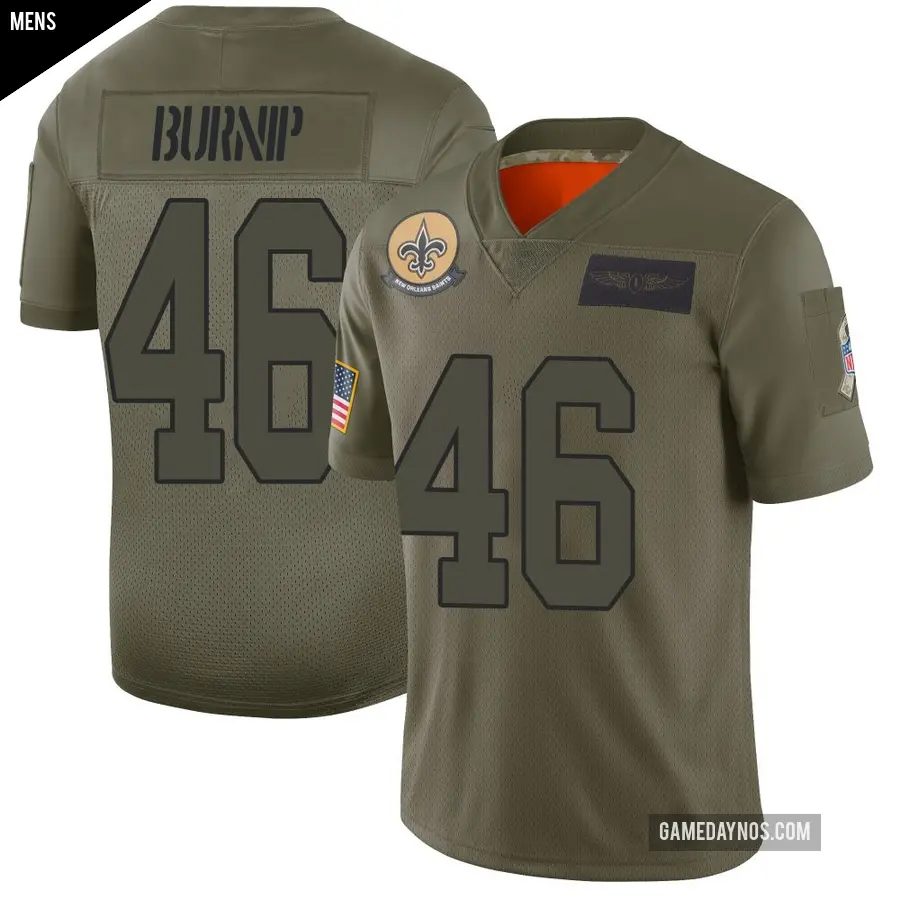 Men's New Orleans Saints ＃46 James Burnip Camo Limited 2019 Salute to Service Jersey