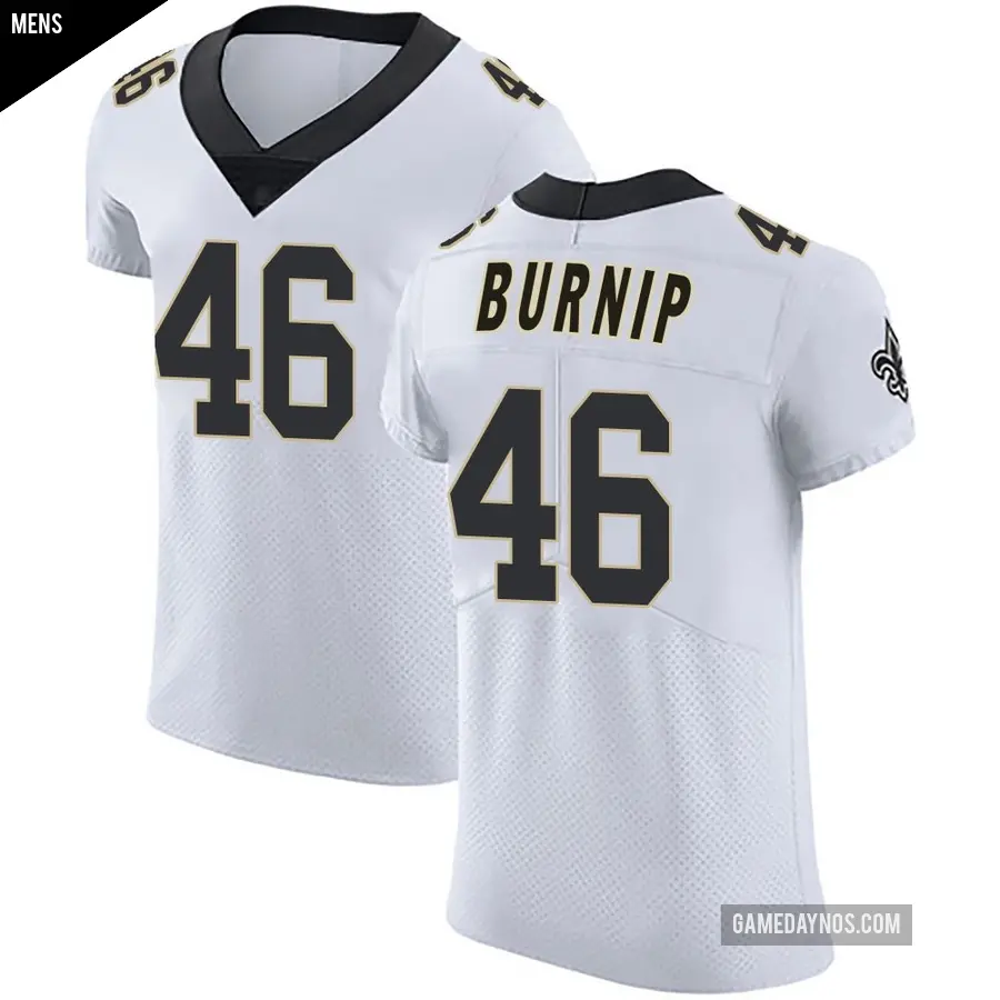 Men's New Orleans Saints ＃46 James Burnip White Elite Vapor Untouchable Jersey