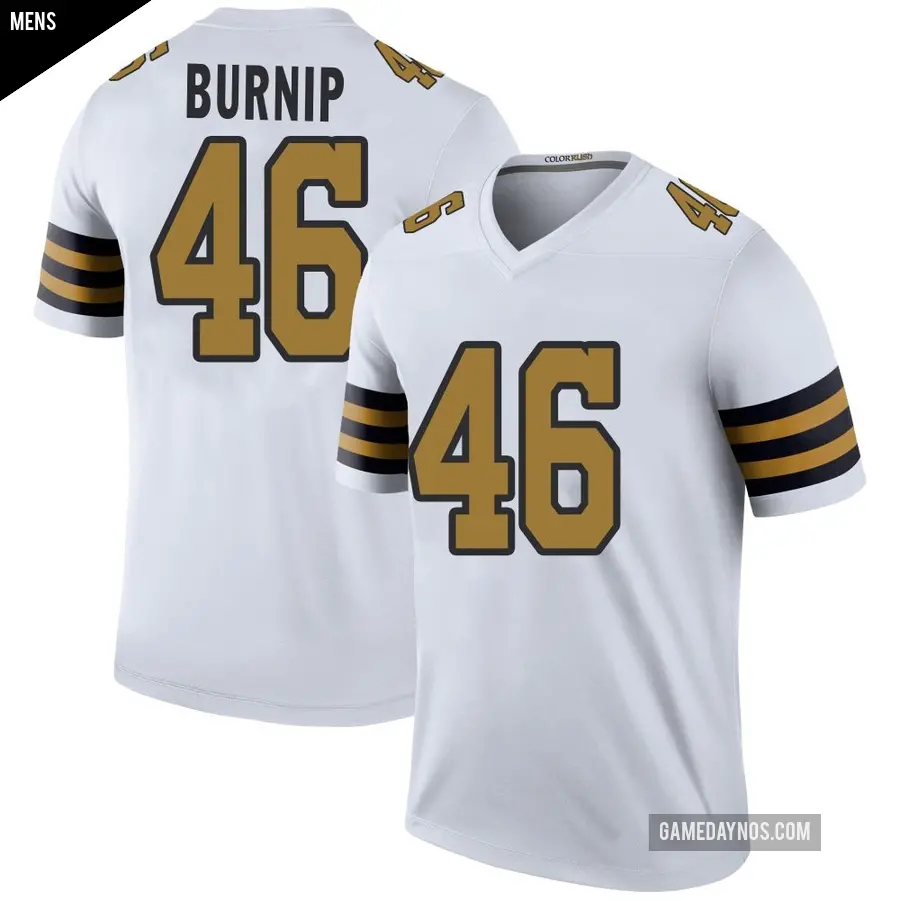 Men's New Orleans Saints ＃46 James Burnip White Legend Color Rush Jersey