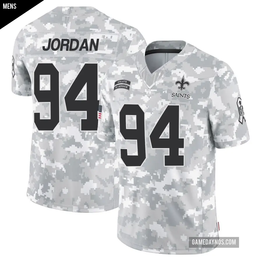Men's New Orleans Saints ＃94 Cameron Jordan Arctic Camo Limited 2024 Salute to Service Jersey