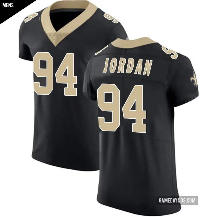 Men's New Orleans Saints ＃94 Cameron Jordan Black Elite Team Color Vapor Untouchable Jersey