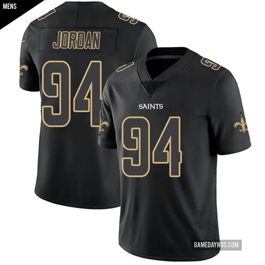 Men's New Orleans Saints ＃94 Cameron Jordan Black Impact Limited Jersey
