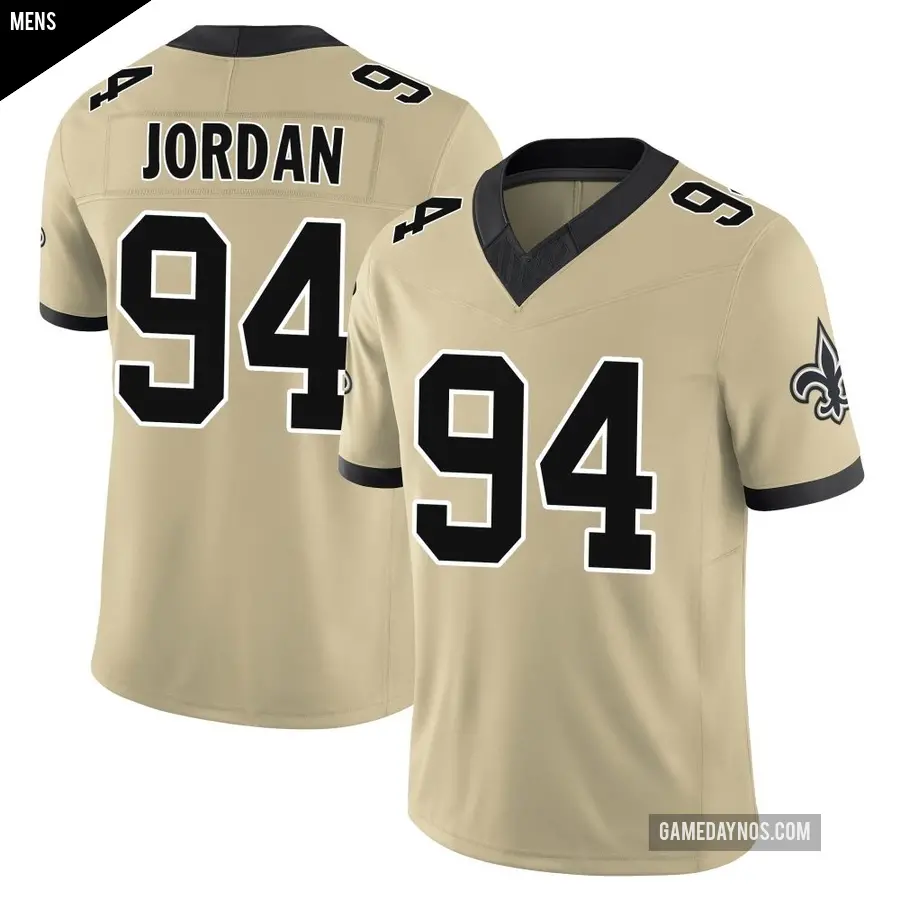 Men's New Orleans Saints ＃94 Cameron Jordan Gold Limited Alternate Gameday s Alternate Vapor F.U.S.E. Jersey
