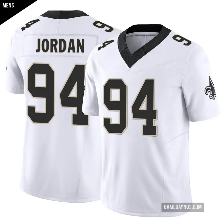 Men's New Orleans Saints ＃94 Cameron Jordan White Limited Vapor F.U.S.E. Jersey