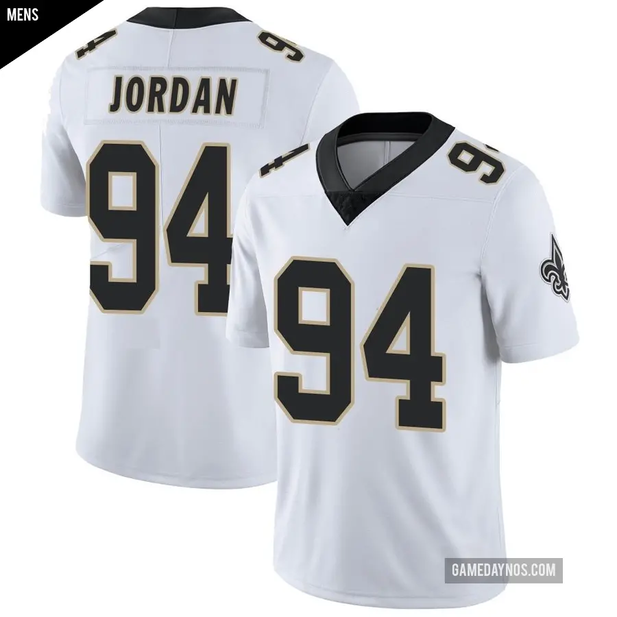 Men's New Orleans Saints ＃94 Cameron Jordan White Limited Vapor Untouchable Jersey