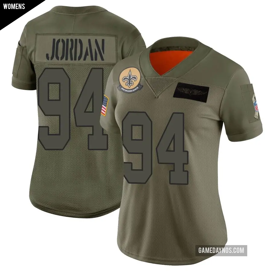 Women's New Orleans Saints ＃94 Cameron Jordan Camo Limited 2019 Salute to Service Jersey