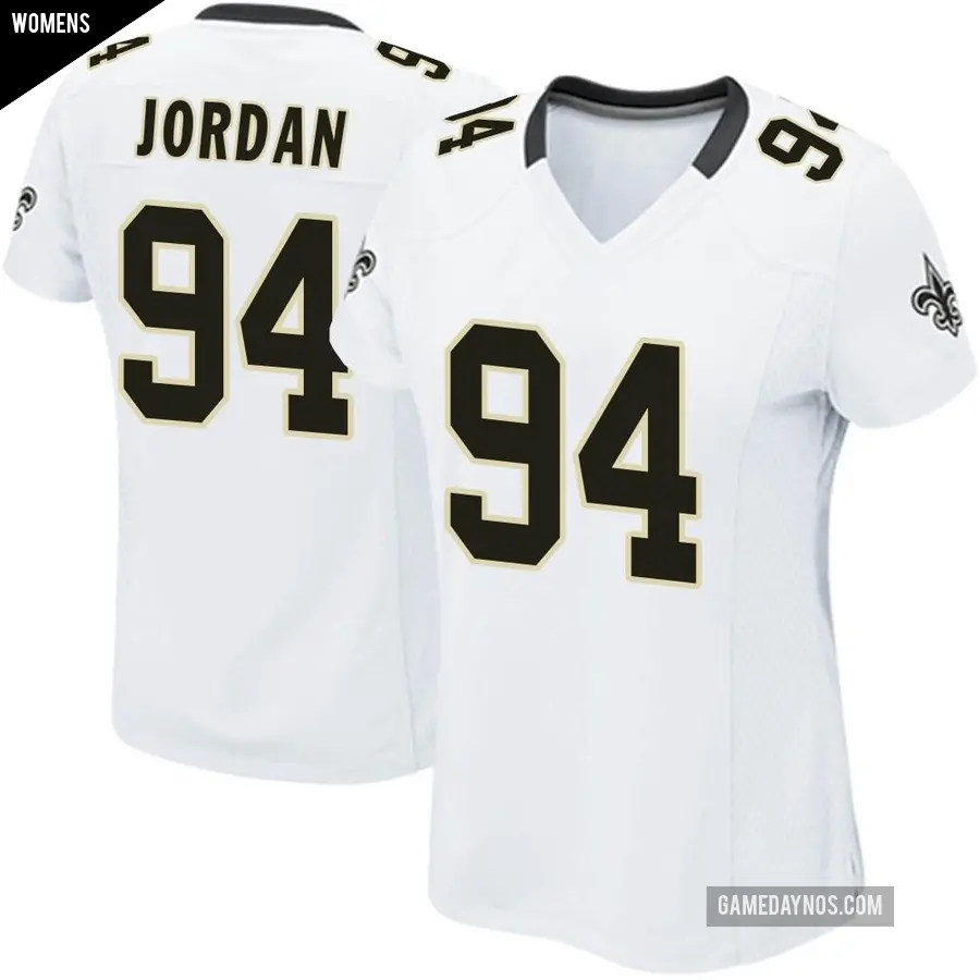 Women's New Orleans Saints ＃94 Cameron Jordan White Game Jersey