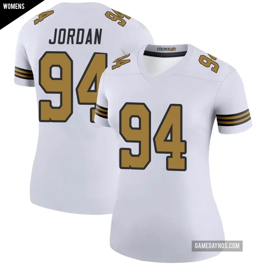 Women's New Orleans Saints ＃94 Cameron Jordan White Legend Color Rush Jersey