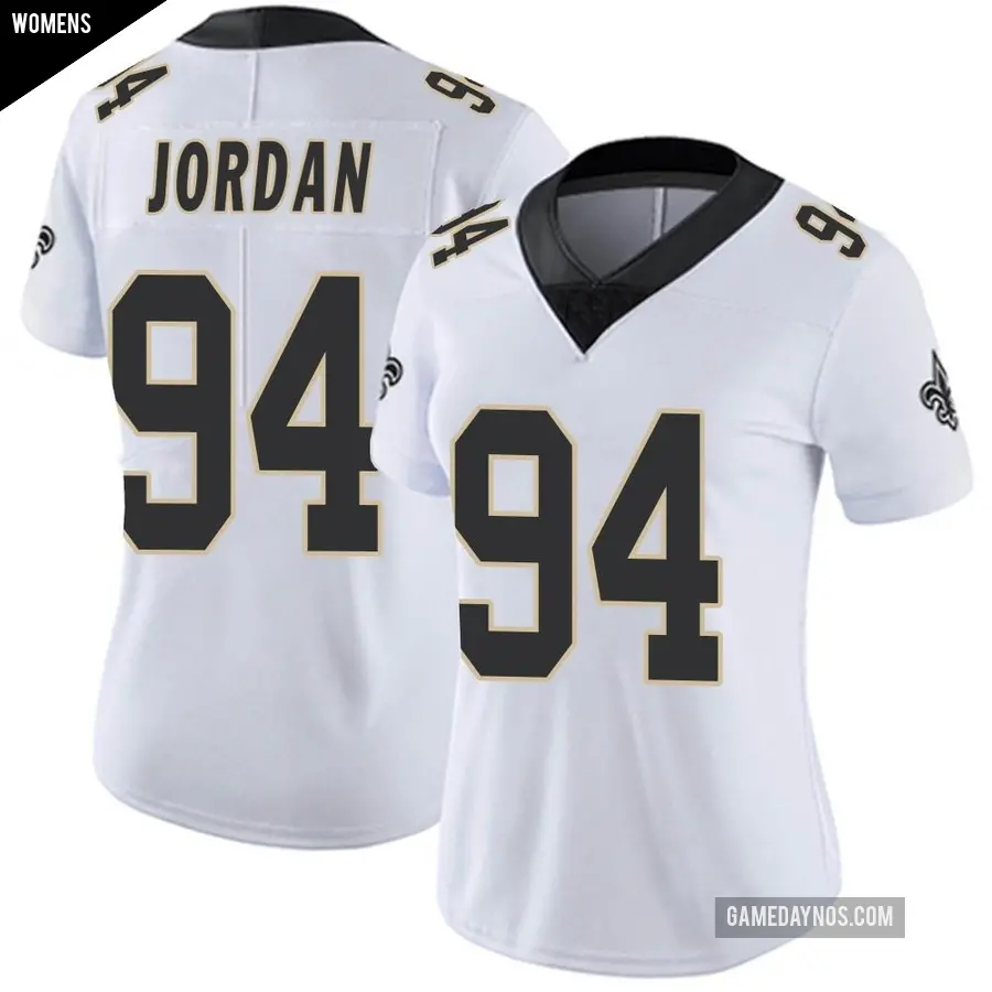 Women's New Orleans Saints ＃94 Cameron Jordan White Limited Vapor Untouchable Jersey