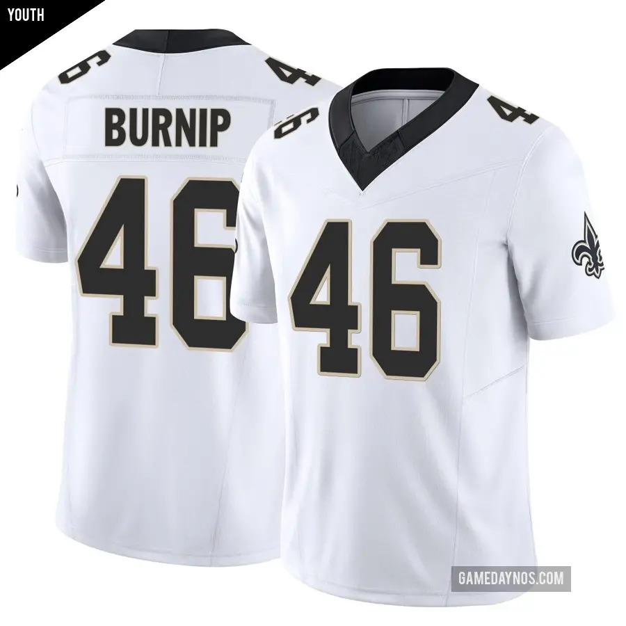 Youth New Orleans Saints ＃46 James Burnip White Limited Vapor F.U.S.E. Jersey