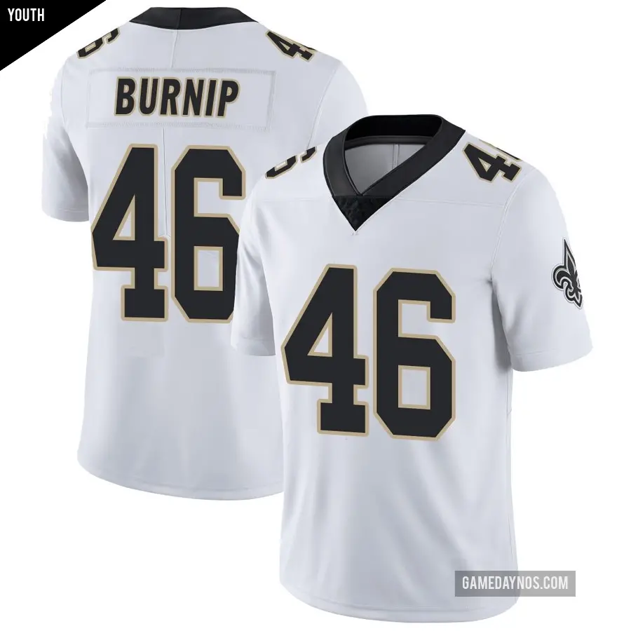 Youth New Orleans Saints ＃46 James Burnip White Limited Vapor Untouchable Jersey