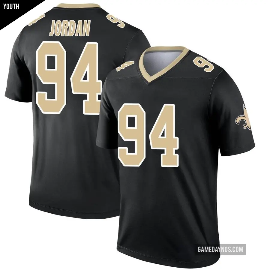 Youth New Orleans Saints ＃94 Cameron Jordan Black Legend Jersey