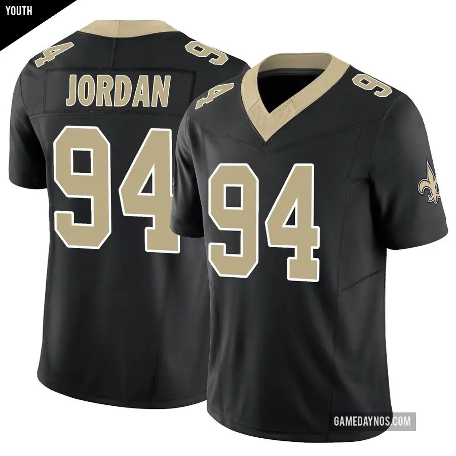 Youth New Orleans Saints ＃94 Cameron Jordan Black Limited Vapor F.U.S.E. Jersey
