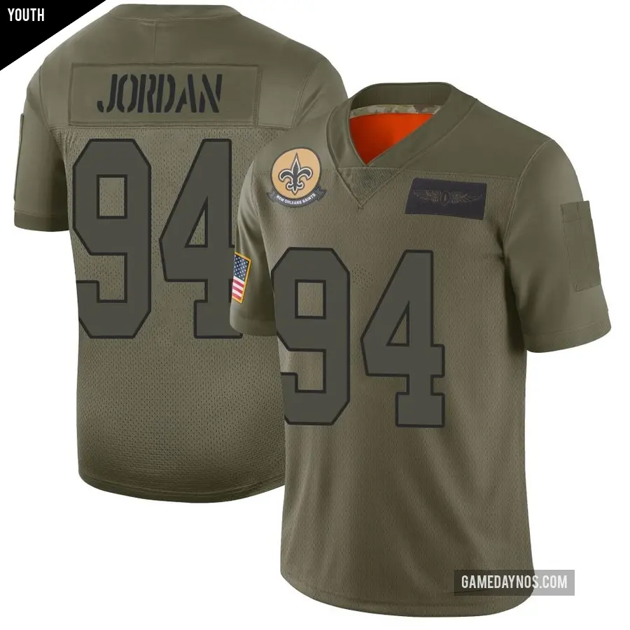 Youth New Orleans Saints ＃94 Cameron Jordan Camo Limited 2019 Salute to Service Jersey