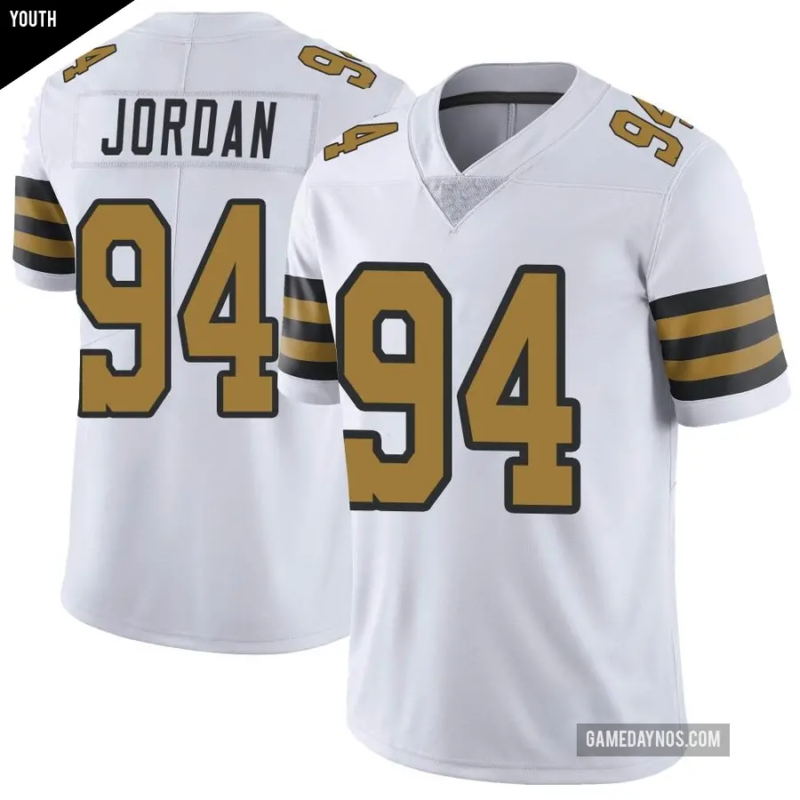 Youth New Orleans Saints ＃94 Cameron Jordan White Limited Color Rush Jersey